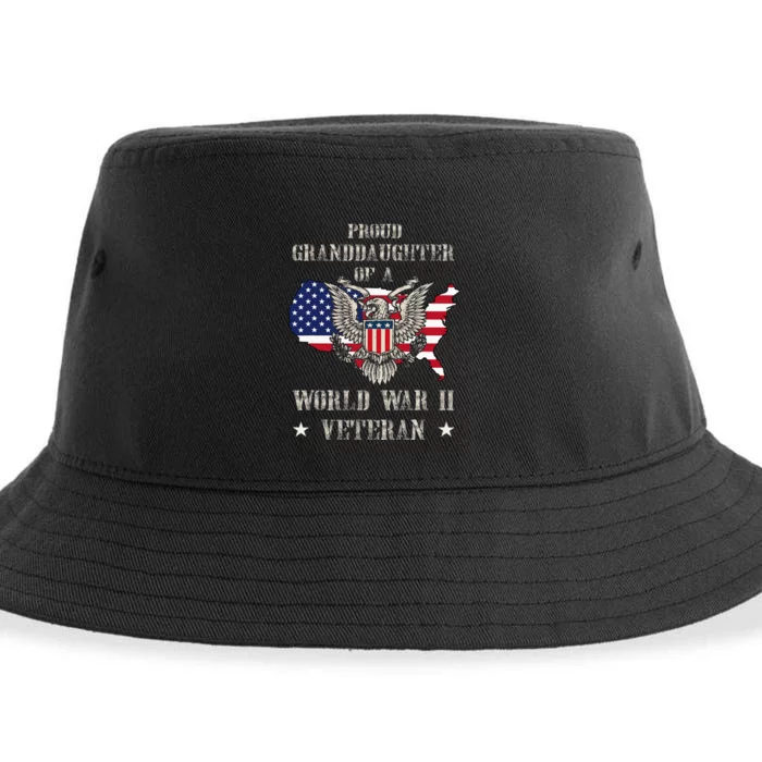 Proud Granddaughter Of A Wwii Veteran Sustainable Bucket Hat