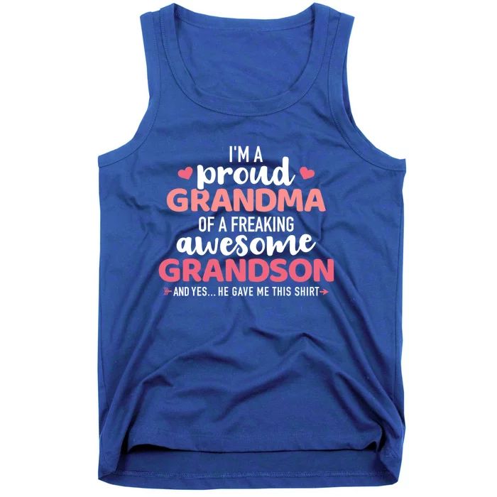 Proud Grandma Of An Awesome Grandson Gift Tank Top