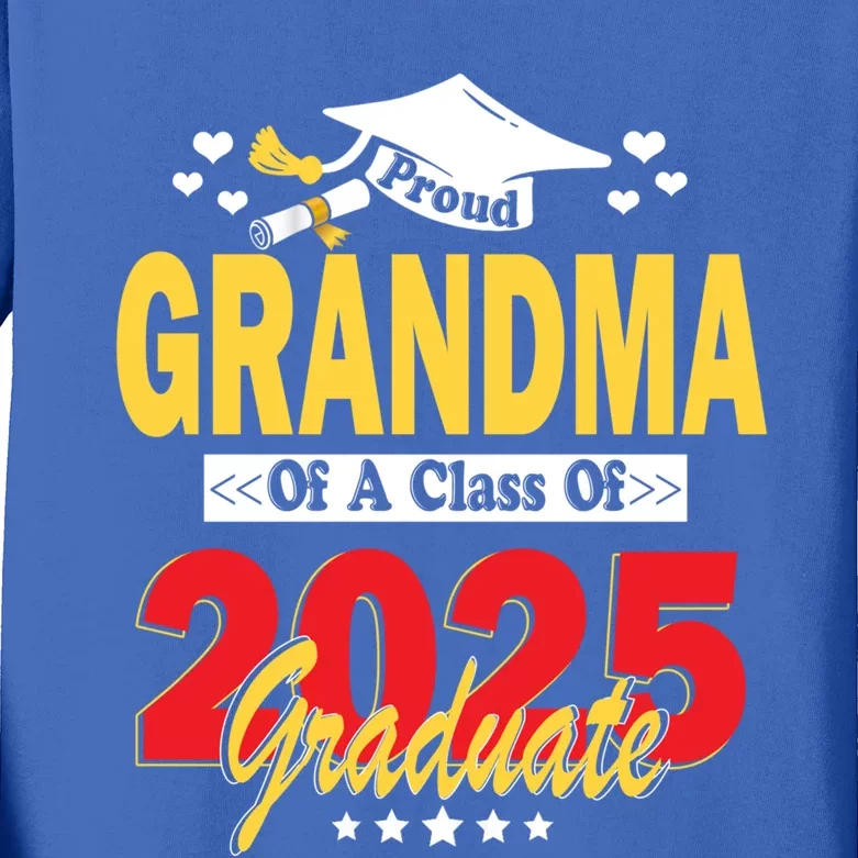 Proud Grandma Of A Class Of 2025 Graduate Senior Gift Kids Long Sleeve Shirt