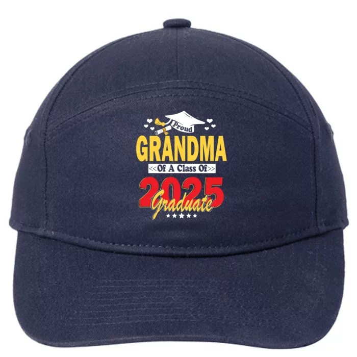 Proud Grandma Of A Class Of 2025 Graduate Senior Gift 7-Panel Snapback Hat