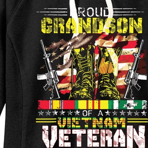 Proud Grandson Of A Vietnam Veteran Vietnam War Vet Women's Fleece Hoodie