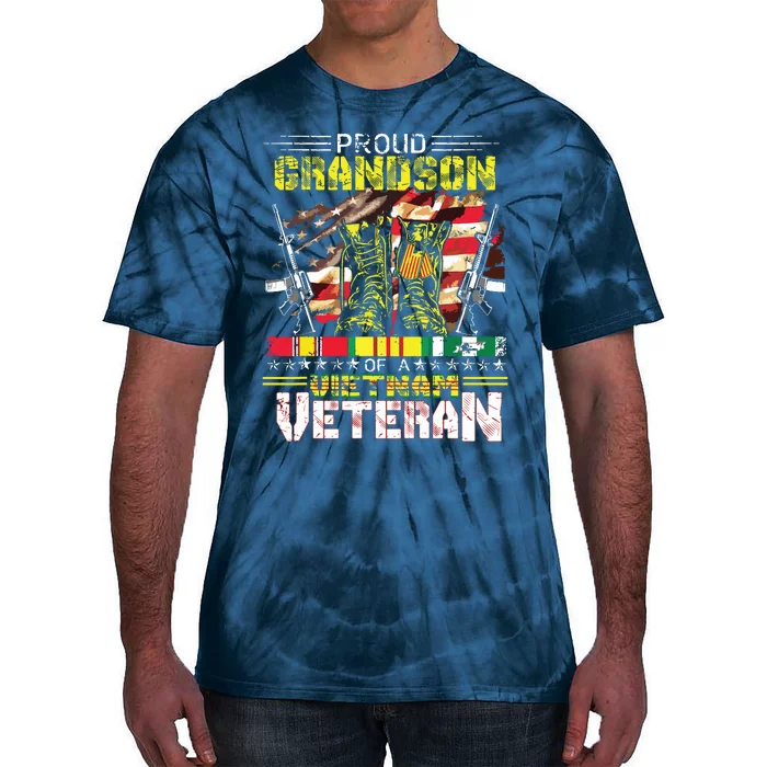 Proud Grandson Of A Vietnam Veteran Vietnam War Vet Tie-Dye T-Shirt