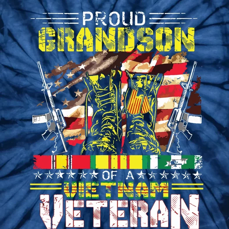 Proud Grandson Of A Vietnam Veteran Vietnam War Vet Tie-Dye T-Shirt