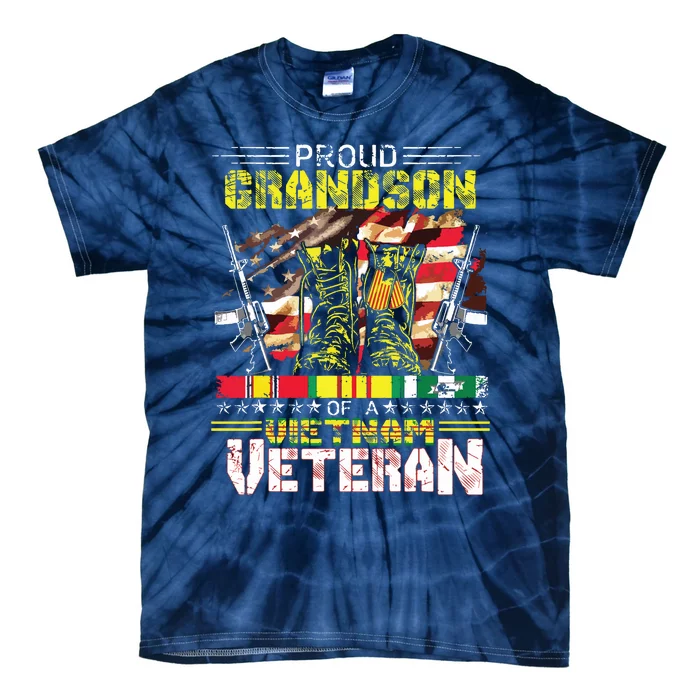 Proud Grandson Of A Vietnam Veteran Vietnam War Vet Tie-Dye T-Shirt