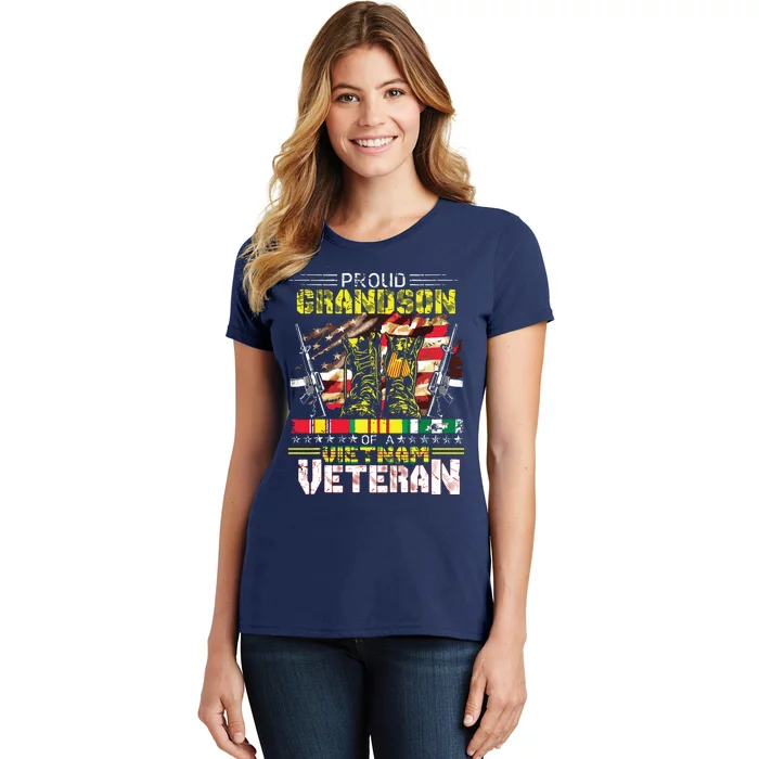 Proud Grandson Of A Vietnam Veteran Vietnam War Vet Women's T-Shirt