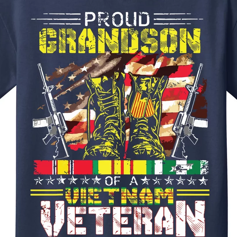 Proud Grandson Of A Vietnam Veteran Vietnam War Vet Kids T-Shirt