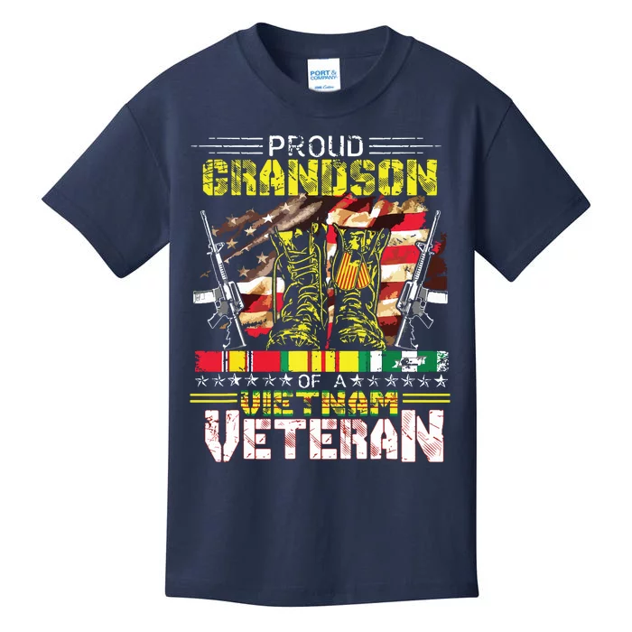 Proud Grandson Of A Vietnam Veteran Vietnam War Vet Kids T-Shirt