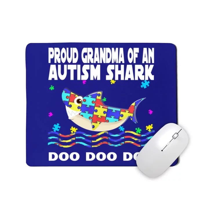 Proud Grandma Of An Autism Shark Funny Autism Awareness Gift Mousepad