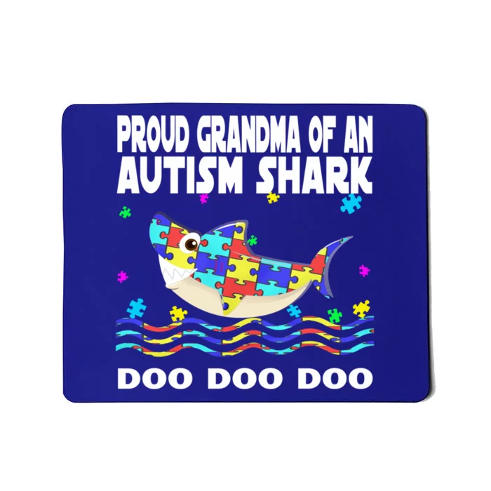 Proud Grandma Of An Autism Shark Funny Autism Awareness Gift Mousepad