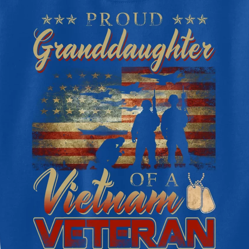 Proud Granddaughter Of A Vietnam Veteran Grandpa Gift Kids Sweatshirt