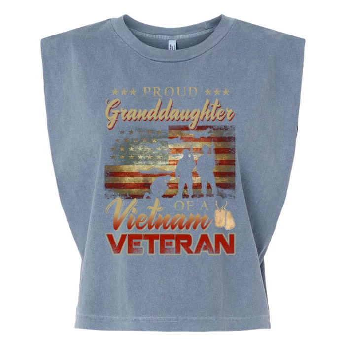 Proud Granddaughter Of A Vietnam Veteran Grandpa Gift Garment-Dyed Women's Muscle Tee