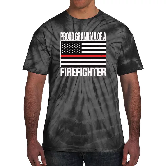 Proud Grandma Of A Firefighter Shirt Fireman Tie-Dye T-Shirt