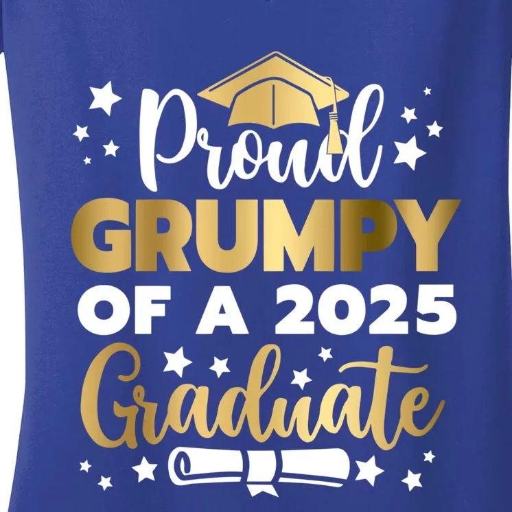 Proud Grumpy Of A 2025 Graduate Grumpy Senior 2025 Great Gift Women's V-Neck T-Shirt