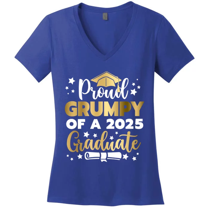 Proud Grumpy Of A 2025 Graduate Grumpy Senior 2025 Great Gift Women's V-Neck T-Shirt