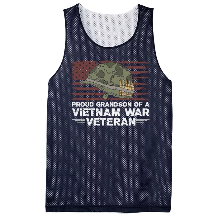 Proud Grandson Of A Vietnam War Veteran Mesh Reversible Basketball Jersey Tank