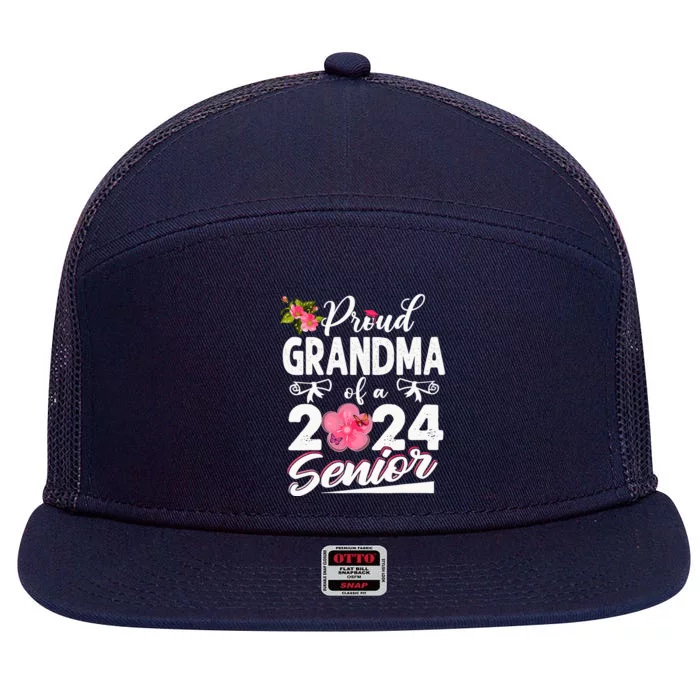 Proud Grandma Of A Class Of 2024 Senior Funny Graduation 24 7 Panel Mesh Trucker Snapback Hat