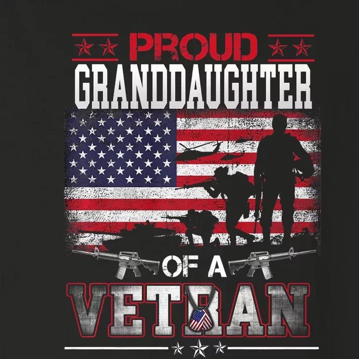 Proud Granddaughter Of A Veteran Flag Military Veterans Day Toddler Long Sleeve Shirt