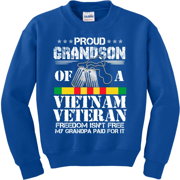 Proud Grandson Of A Vietnam Veteran Costume For Boys Cute Gift Kids Sweatshirt