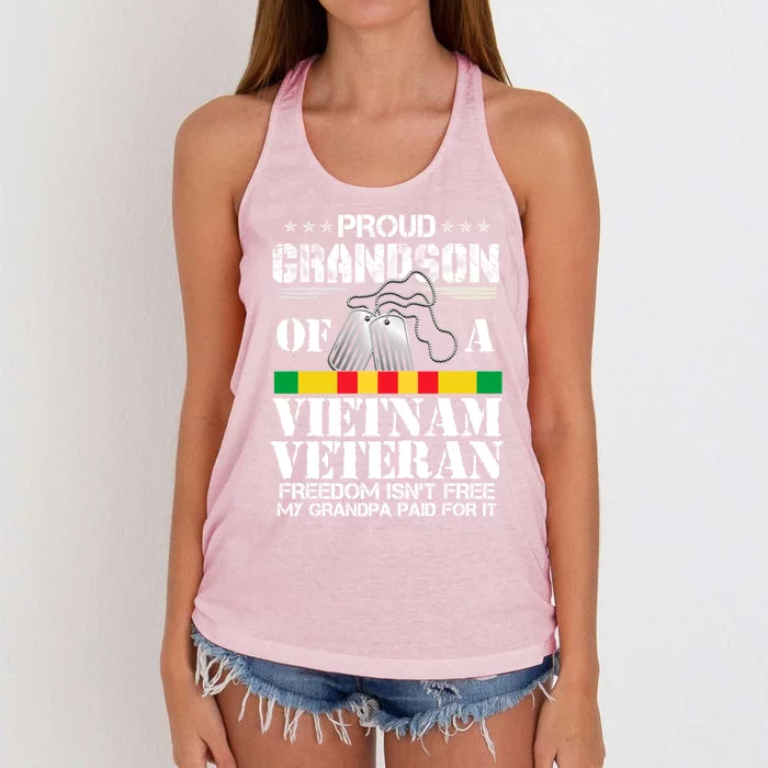 Proud Grandson Of A Vietnam Veteran Costume For Boys Cute Gift Women's Knotted Racerback Tank