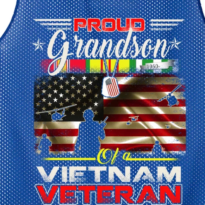 Proud Grandson Of Vietnam Veteran Gift For Boys Cute Gift Mesh Reversible Basketball Jersey Tank