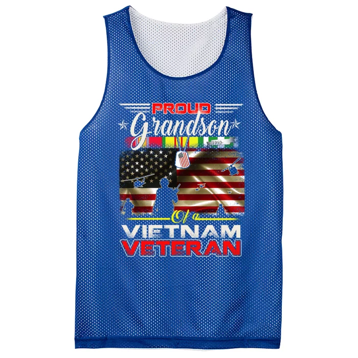 Proud Grandson Of Vietnam Veteran Gift For Boys Cute Gift Mesh Reversible Basketball Jersey Tank