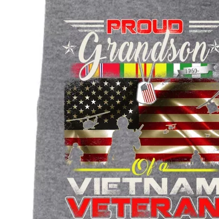 Proud Grandson Of Vietnam Veteran Gift For Boys Cute Gift Doggie 3-End Fleece Hoodie