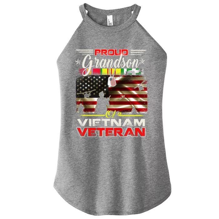 Proud Grandson Of Vietnam Veteran Gift For Boys Cute Gift Women’s Perfect Tri Rocker Tank