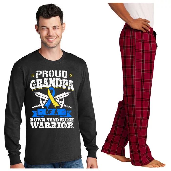 Proud Grandpa Of A Down Syndrome Warrior Downs Granddad Long Sleeve Pajama Set