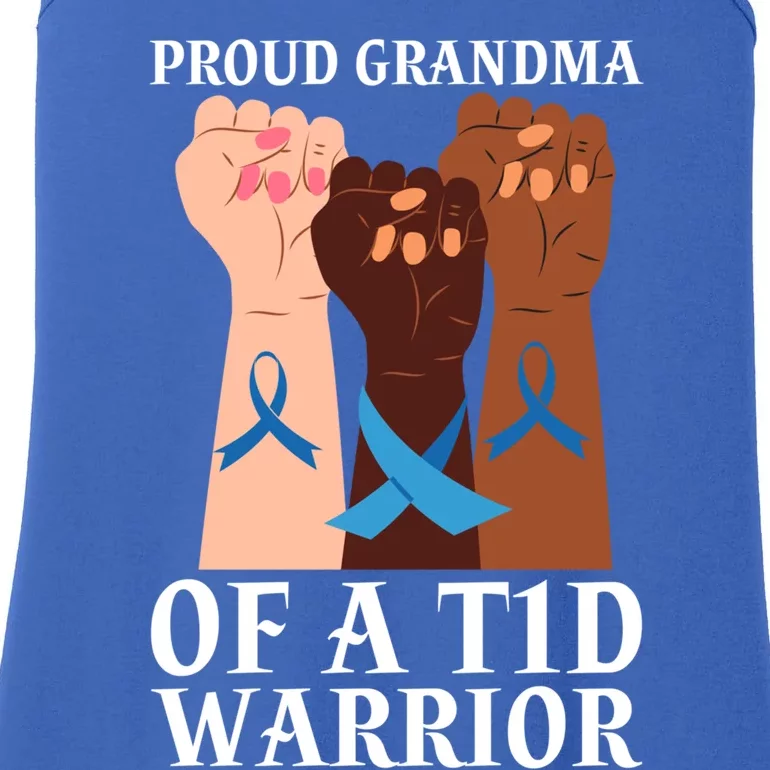 Proud Grandma Of A T1d Warrior Diabetes Awareness Cool Gift Ladies Essential Tank