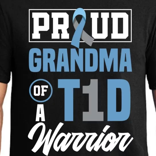 Proud Grandma Of A T1d Warrior Diabetes Awareness Gift Pajama Set