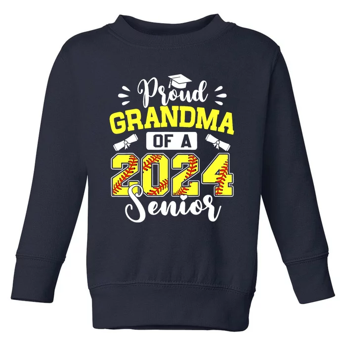 Proud Grandma Of A 2024 Senior Softball Graduate Toddler Sweatshirt