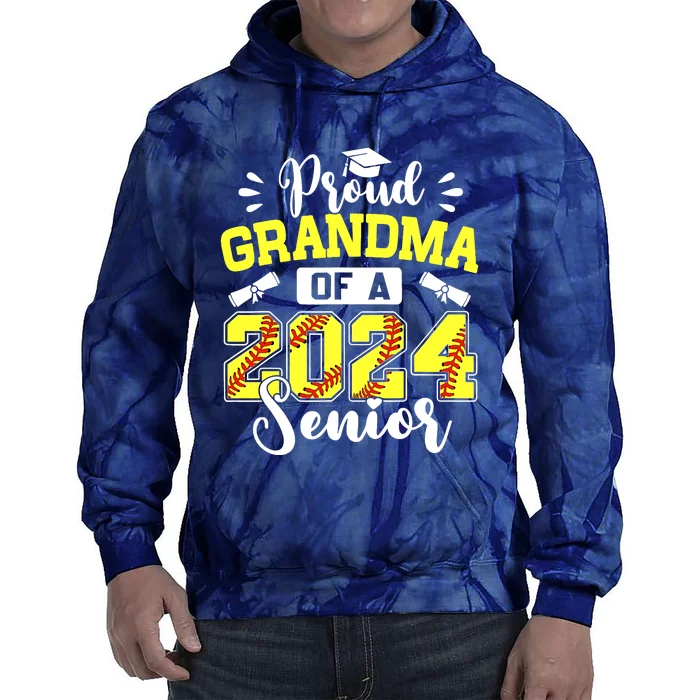 Proud Grandma Of A 2024 Senior Softball Graduate Tie Dye Hoodie