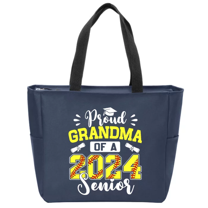 Proud Grandma Of A 2024 Senior Softball Graduate Zip Tote Bag