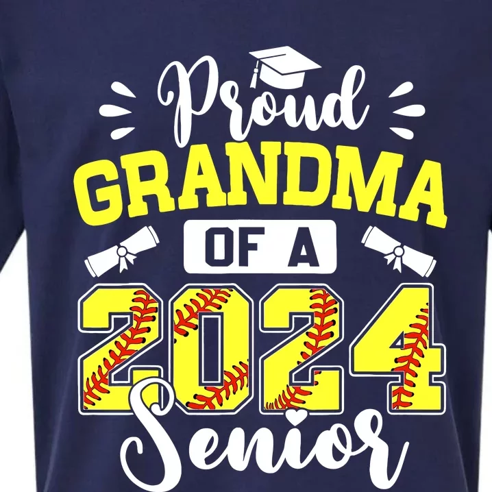 Proud Grandma Of A 2024 Senior Softball Graduate Sueded Cloud Jersey T-Shirt