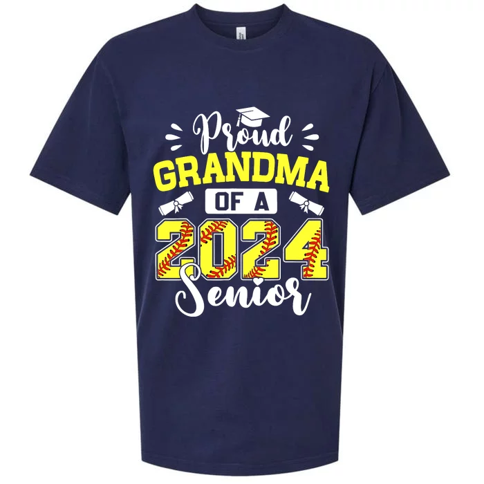 Proud Grandma Of A 2024 Senior Softball Graduate Sueded Cloud Jersey T-Shirt