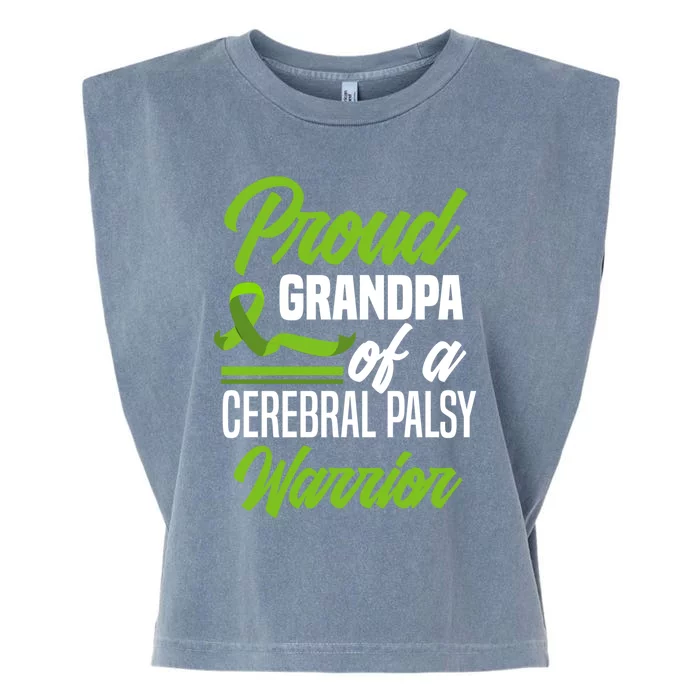 Proud Grandpa Of A Cerebral Palsy Warrior Cerebral Palsy Gift Garment-Dyed Women's Muscle Tee