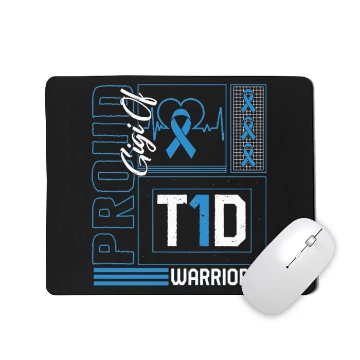 Proud Gigi Of T1D Warrior Ribbon Diabetes Awareness Type One Mousepad