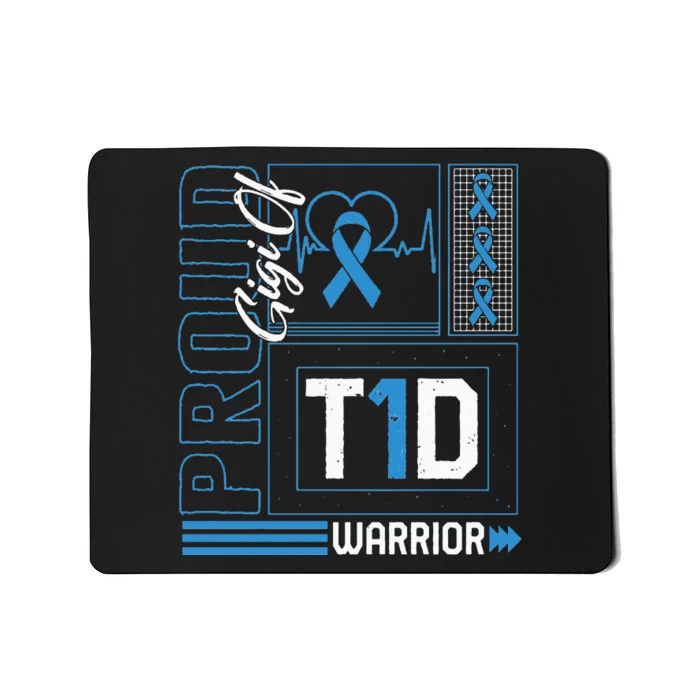 Proud Gigi Of T1D Warrior Ribbon Diabetes Awareness Type One Mousepad