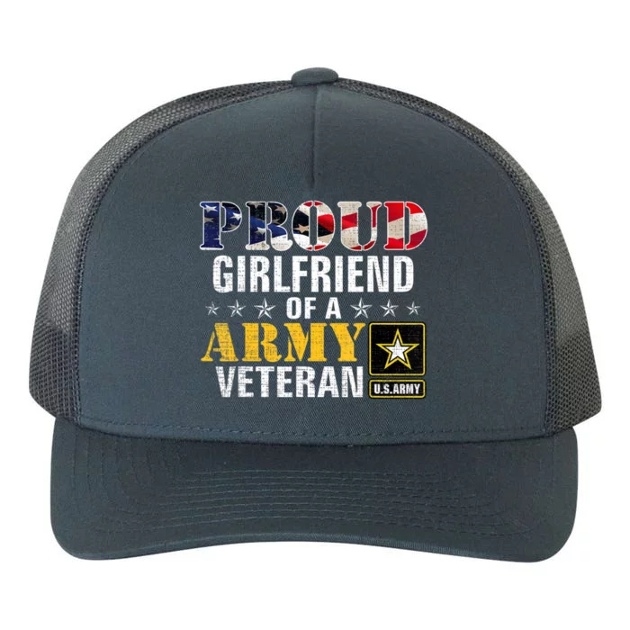 Proud Girlfriend Of A Army Veteran American Flag Military Yupoong Adult 5-Panel Trucker Hat