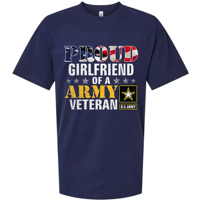 Proud Girlfriend Of A Army Veteran American Flag Military Sueded Cloud Jersey T-Shirt