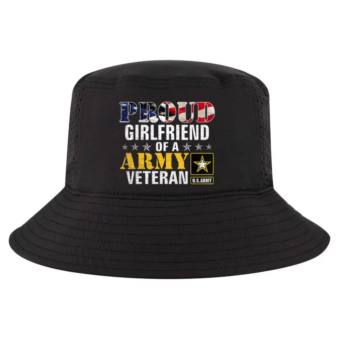 Proud Girlfriend Of A Army Veteran American Flag Military Cool Comfort Performance Bucket Hat