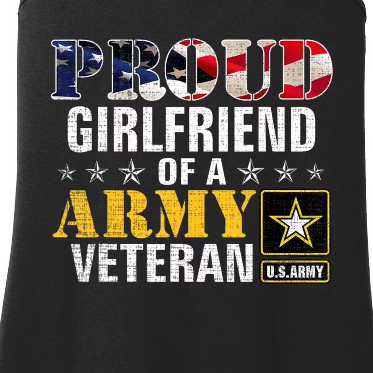 Proud Girlfriend Of A Army Veteran American Flag Military Ladies Essential Tank