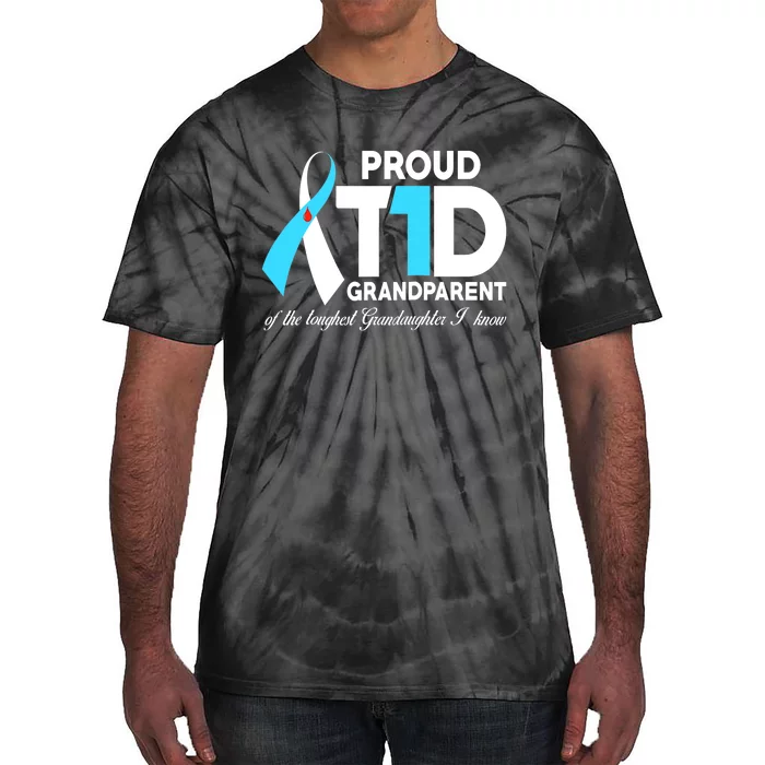 Proud Grandparent Of A T1D Warrior Diabetic Diabetes Awareness Tie-Dye T-Shirt