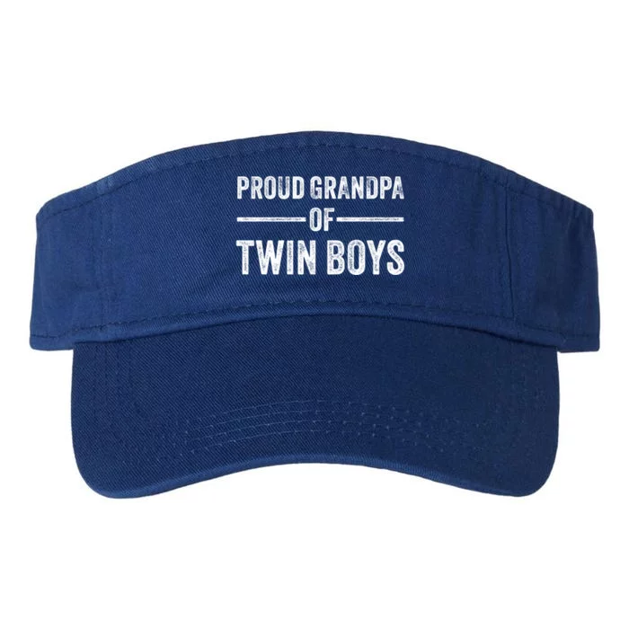 Proud Grandpa Of Twin Funny Granddad Vintage Gift Valucap Bio-Washed Visor