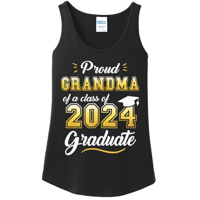 Proud Grandma Of A Class Of 2024 Graduate Senior Graduation Ladies Essential Tank