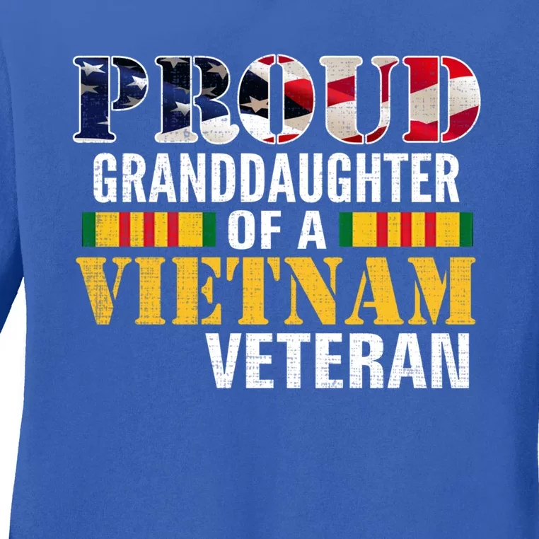 Proud Granddaughter Of A Vietnam Veteran Gift Veteran Day Great Gift Ladies Long Sleeve Shirt