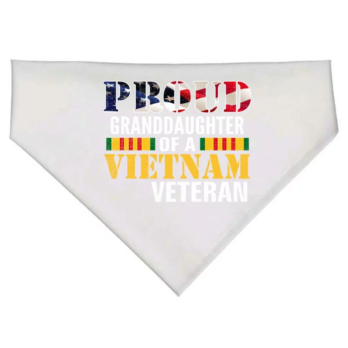 Proud Granddaughter Of A Vietnam Veteran Gift Veteran Day Great Gift USA-Made Doggie Bandana