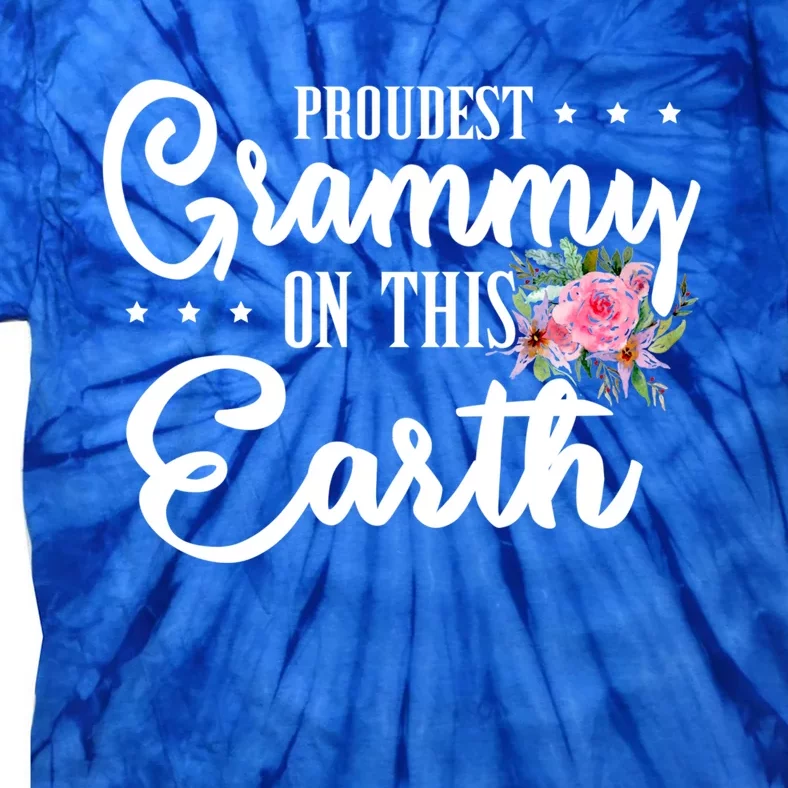 Proudest Grammy On This Earth Grandma Floral Mother's Day Gift Tie-Dye T-Shirt