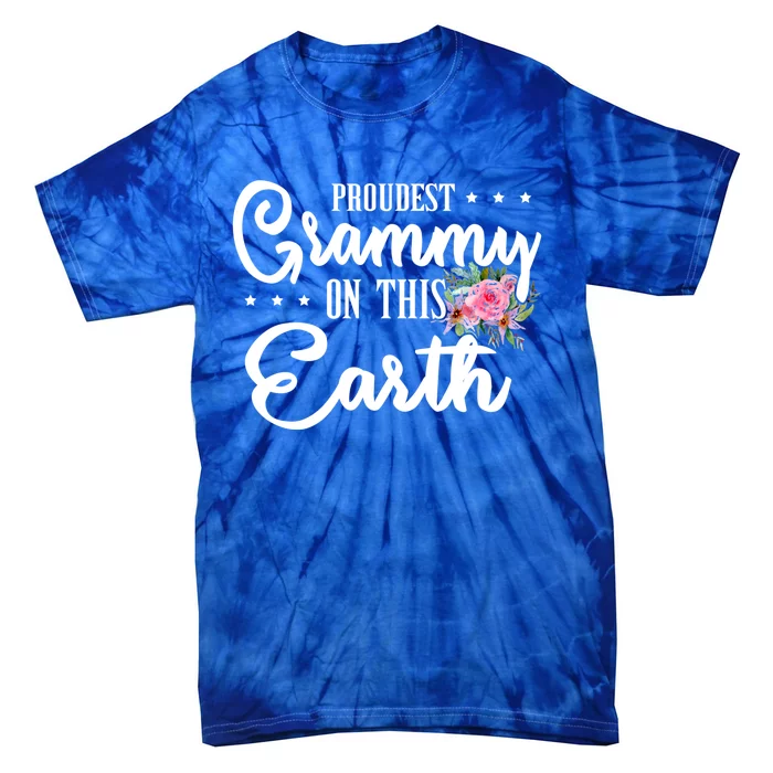 Proudest Grammy On This Earth Grandma Floral Mother's Day Gift Tie-Dye T-Shirt