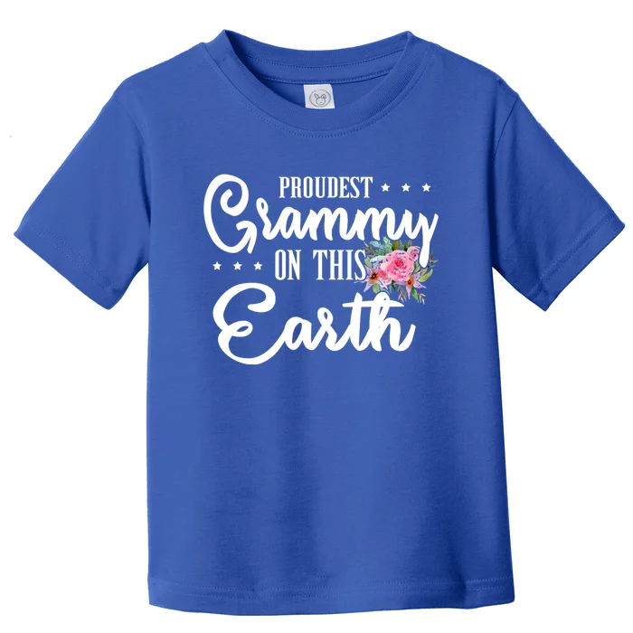 Proudest Grammy On This Earth Grandma Floral Mother's Day Gift Toddler T-Shirt